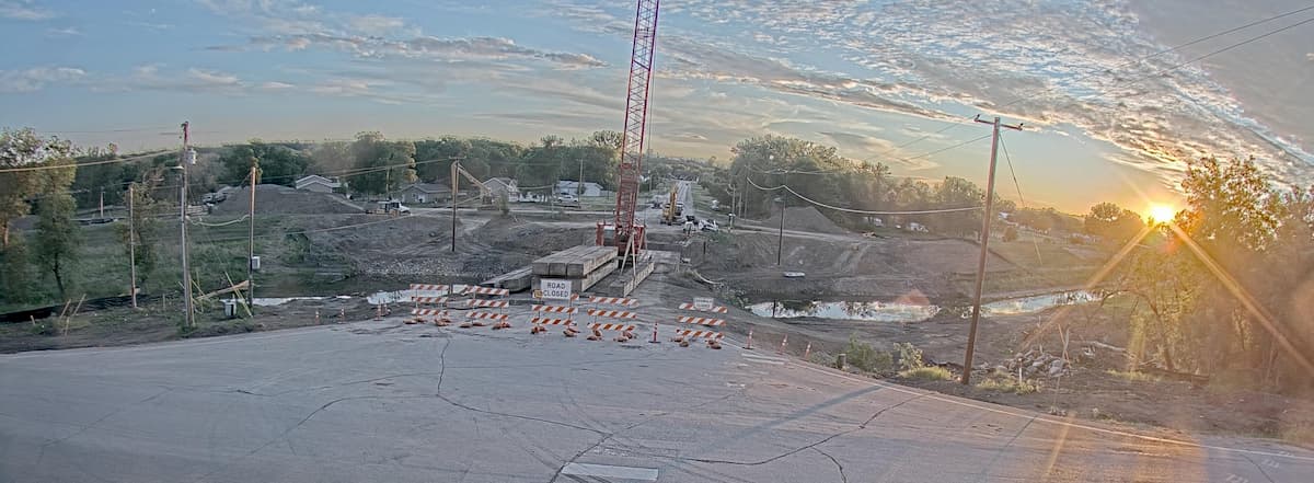 Sunrise over the Colton Avenue Bridge