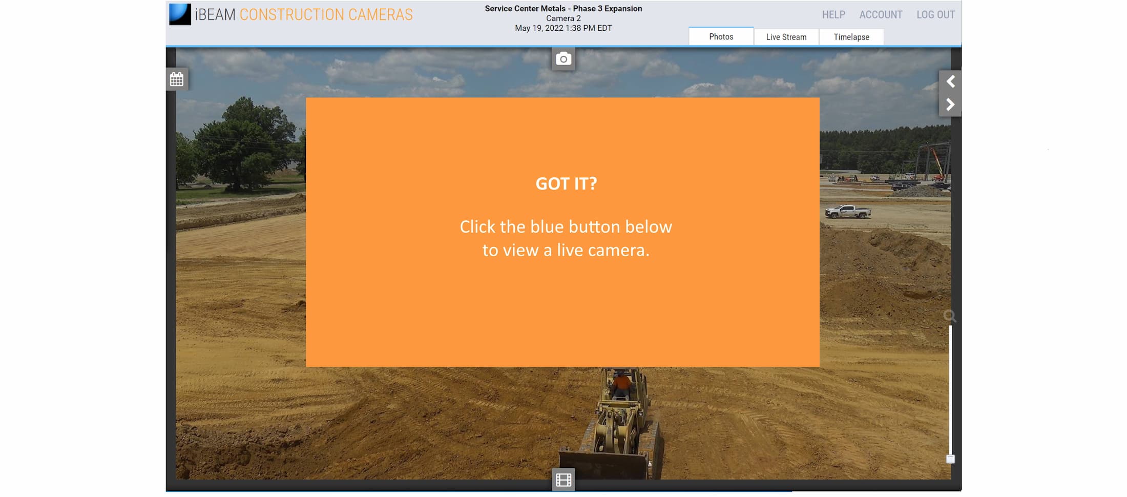Go to live camera