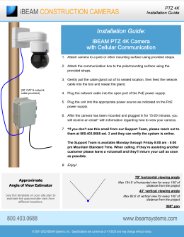 iBEAM PTZ 4K contruction camera installation guide