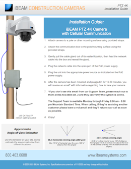 iBEAM PTZ 4K contruction camera installation guide