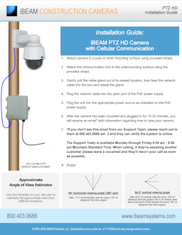 iBEAM PTZ HD contruction camera installation guide