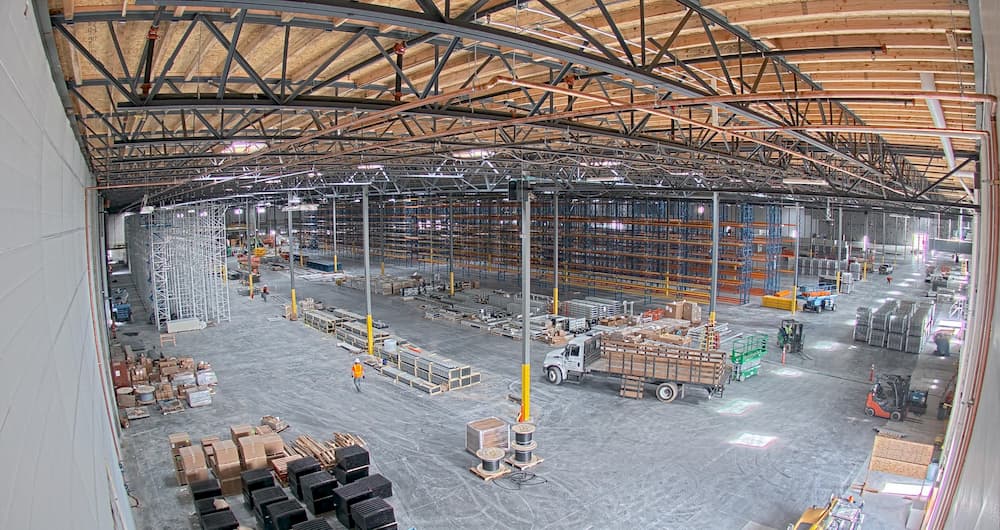 iBEAM construction camera on warehouse project