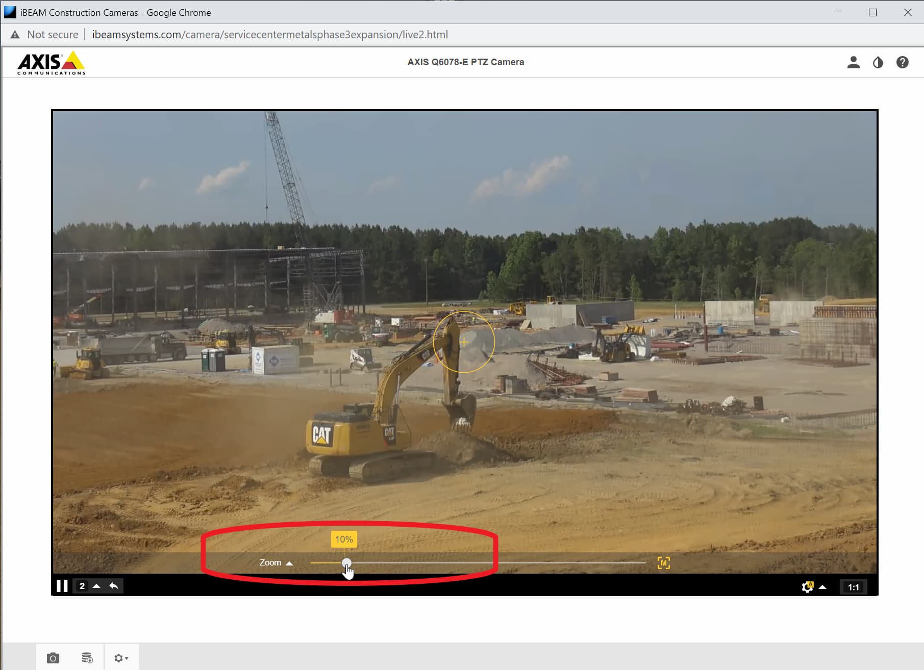 iBEAM PTZ camera zoom control