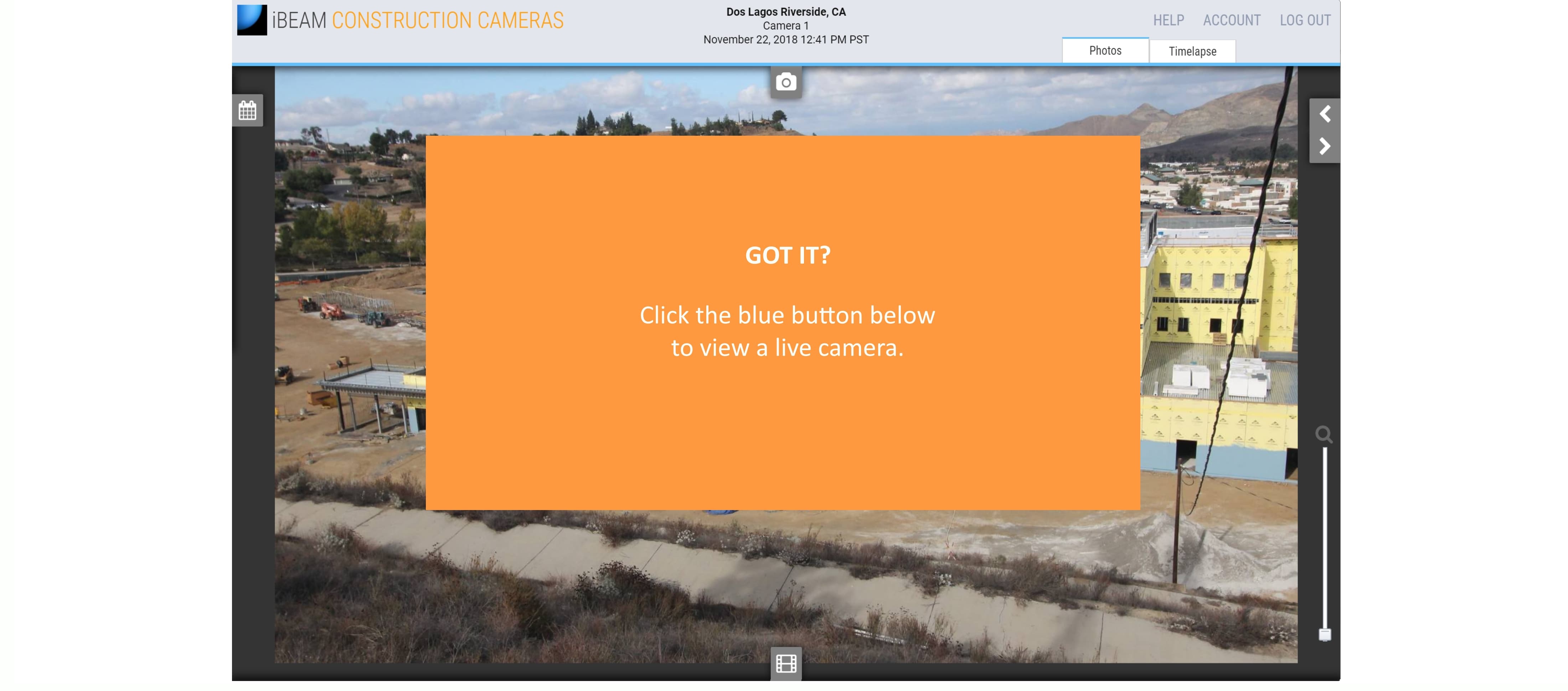 Go to live camera
